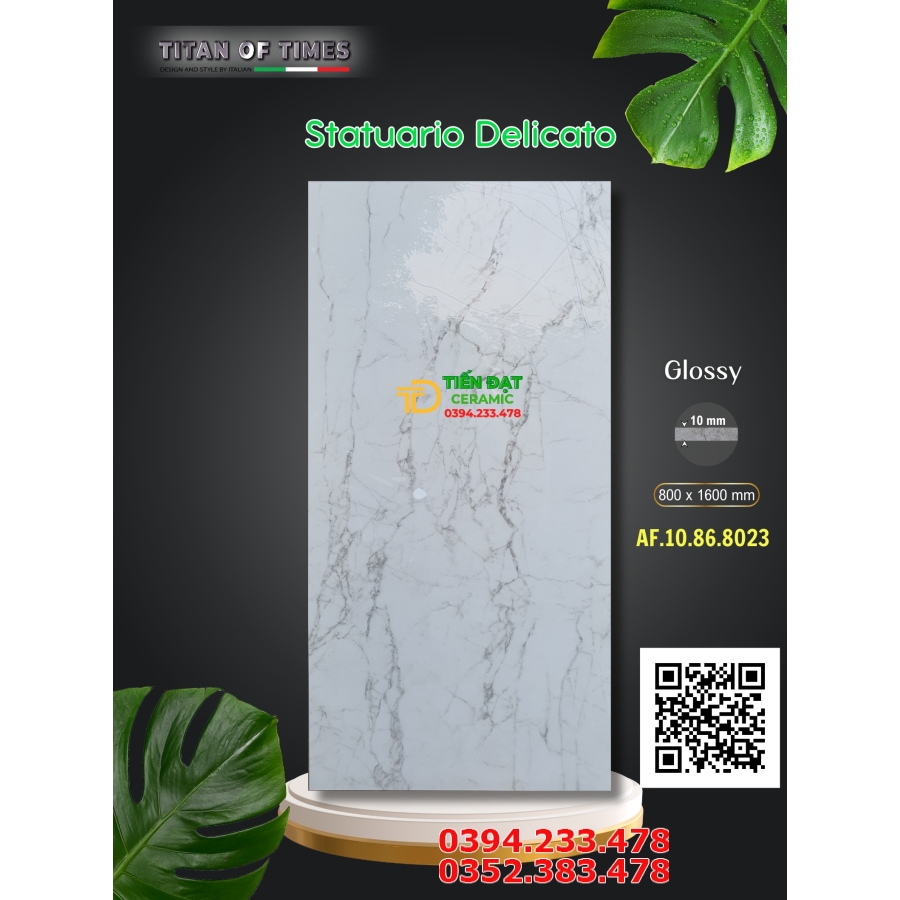 Gạch Lát Nền 80x160 Vân Xanh Hoa Cương Bóng Kiếng