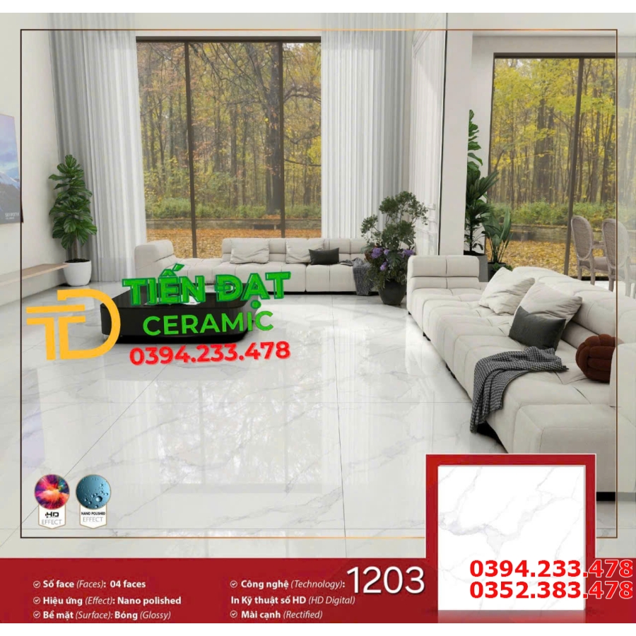 Tổng Kho Gạch Khổ Lớn 120x120 Trắng Vân Prime Tại Phú quốc