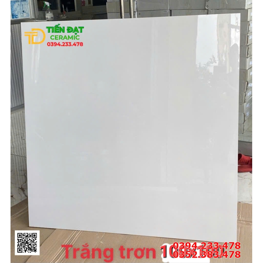Tổng Kho Gạch TQ 100x100 Trắng Trơn Bóng Kiếng Kim Cương