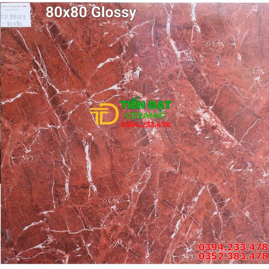 Tổng Kho Gạch TQ 80x80 Đỏ Trắng Tia Chớp Trang Trí