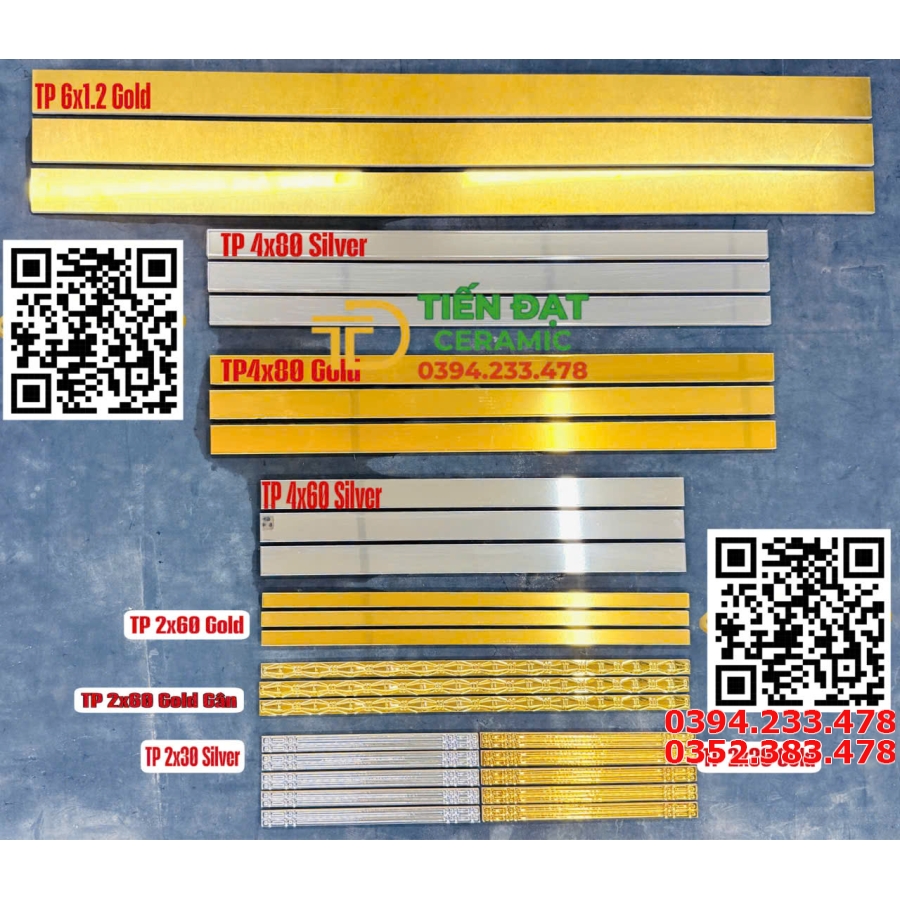 Gạch Chỉ Đường Viền 4x80 Khắc Bạc Trắng Mới Nhất
