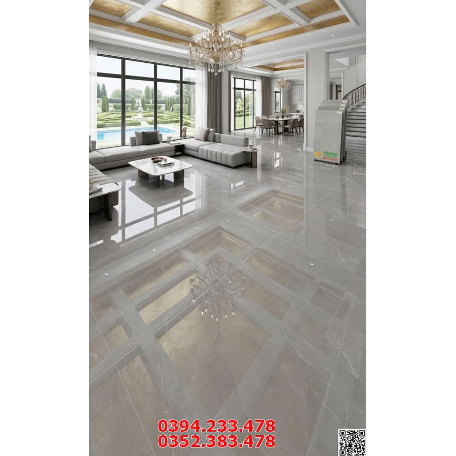 Gạch Khổ Lớn Vicenza 60x120 Vân Giả Đá Ốp Lát Biệt Thự