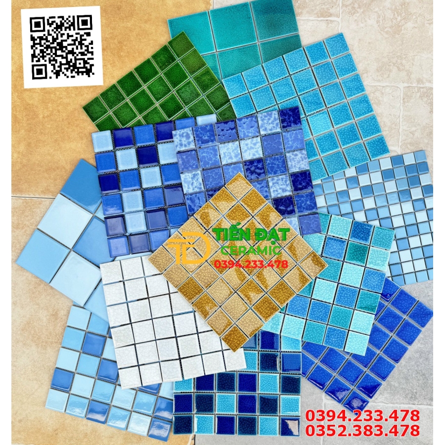 Gạch Mosaic 30x30 Thủy Tinh Men Rạn 5 Mầu Giá Rẻ