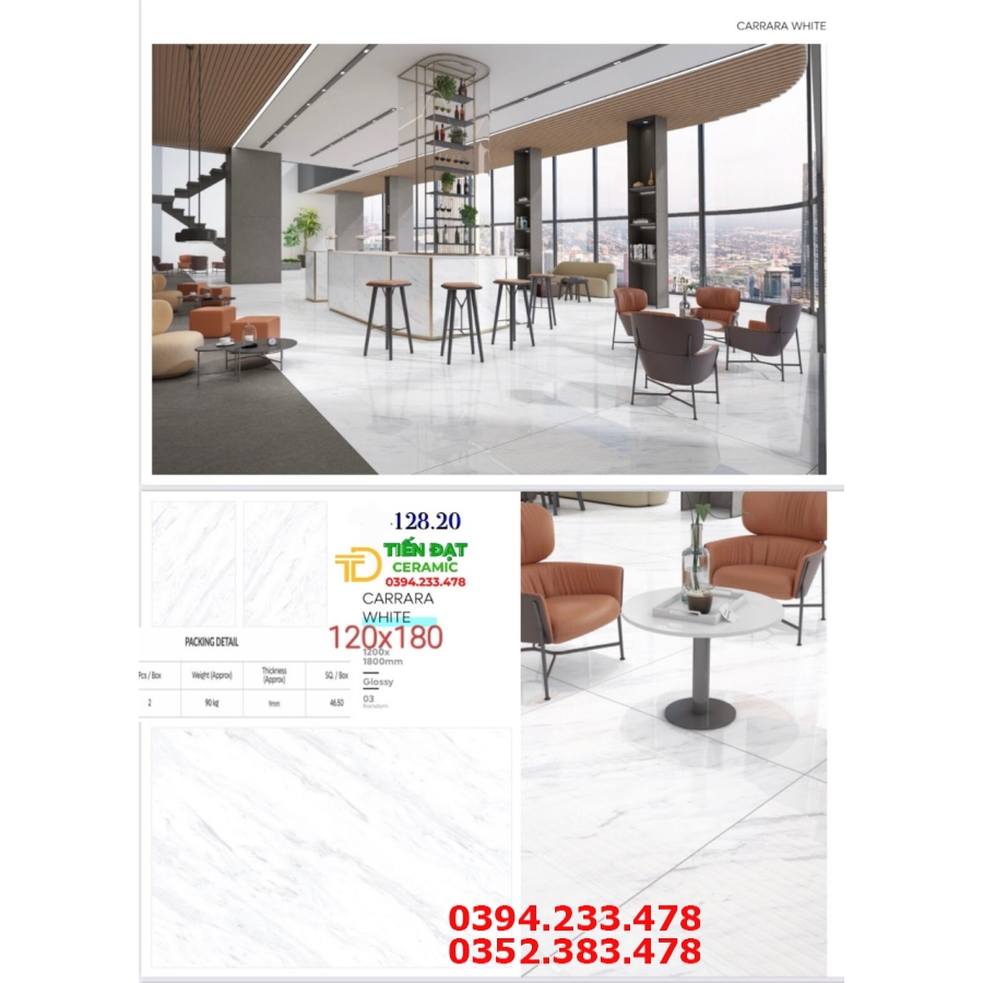 Tổng Kho Gạch Ốp Lát Khổ Lớn Ấn Độ 120x180 Bóng Kiếng