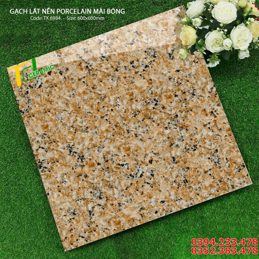 Gạch Giả Hoa Cương 60x60 Hoa Vàng