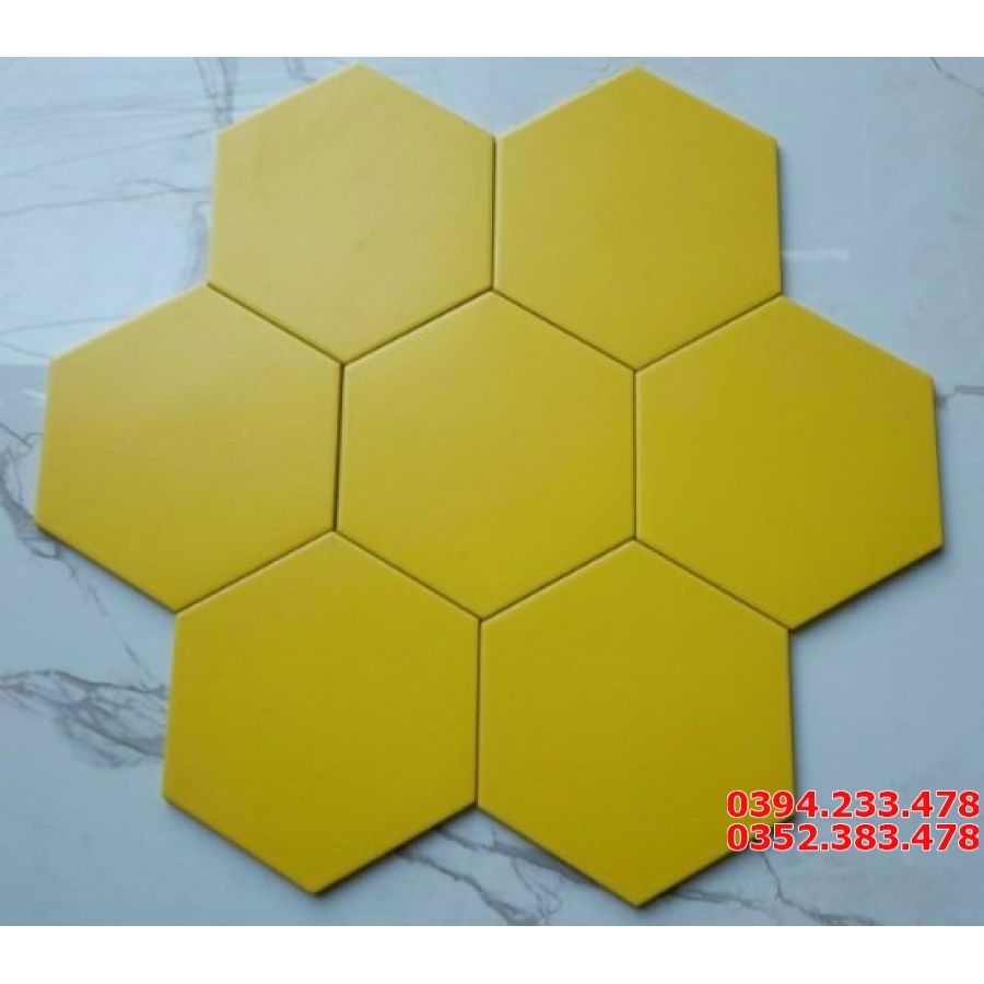 Gạch lục giác màu vàng trơn