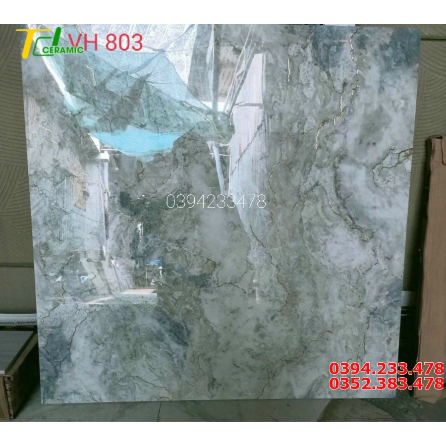 Gạch Trung Quốc 80x80 Bóng Kiếng Khắc Kim