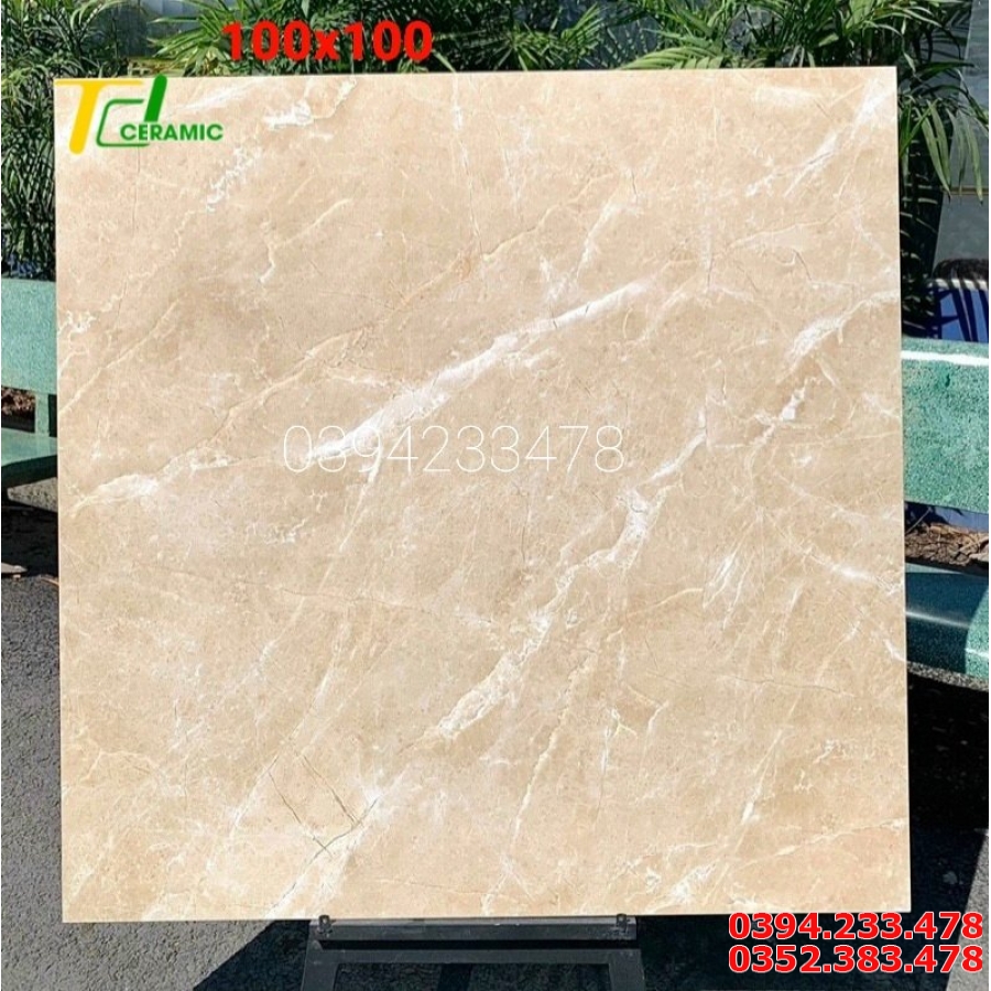Đá Granite 100x100 Cao Cấp Vàng Vân Trắng