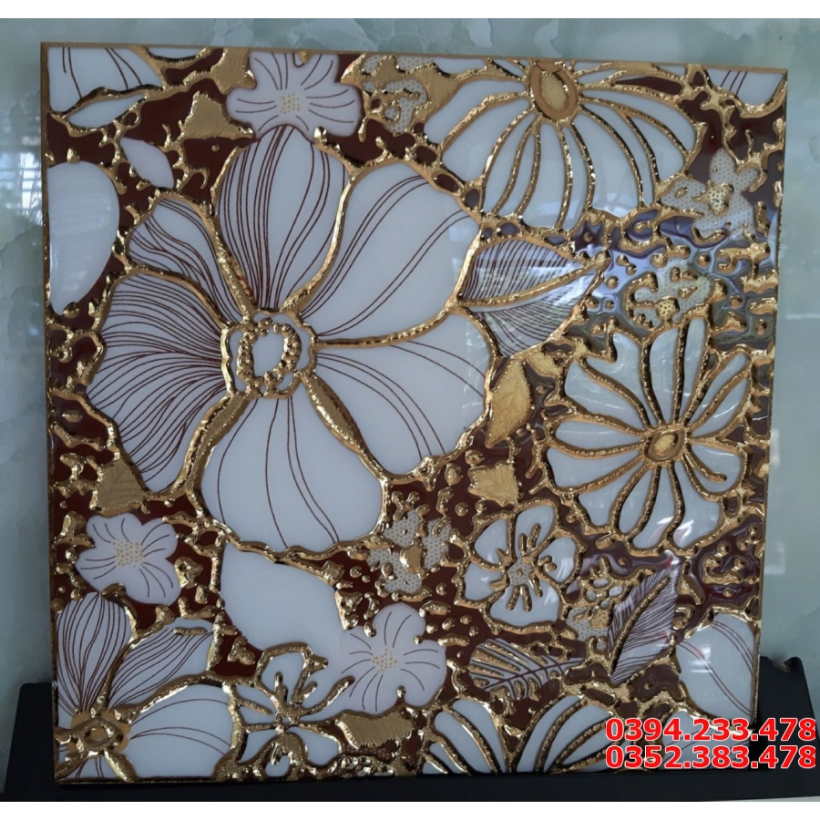 Gạch Nhũ Vàng 30x30 Bông Hoa Đẹp