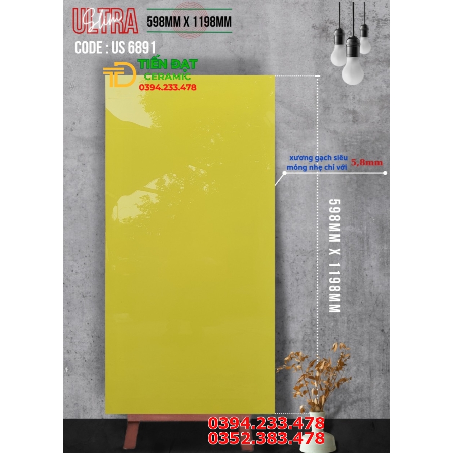 Gạch Lát Nền 60x120 Vân Vàng Cao Cấp 