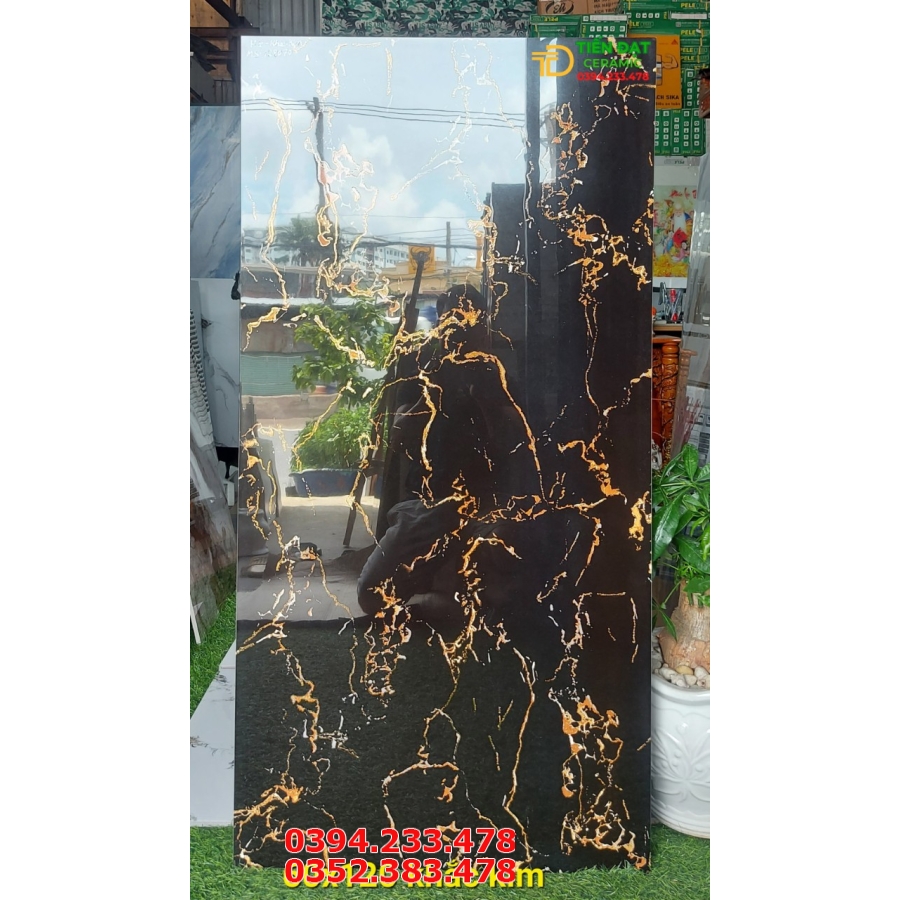 Gạch Khắc Kim 60x120 Trắng Vân Vàng