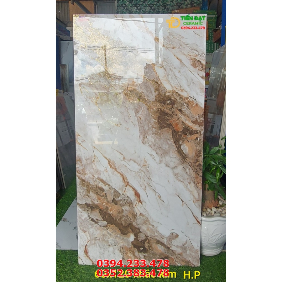 Gạch Bóng Kiếng 60x120 Nhũ Vàng TQ