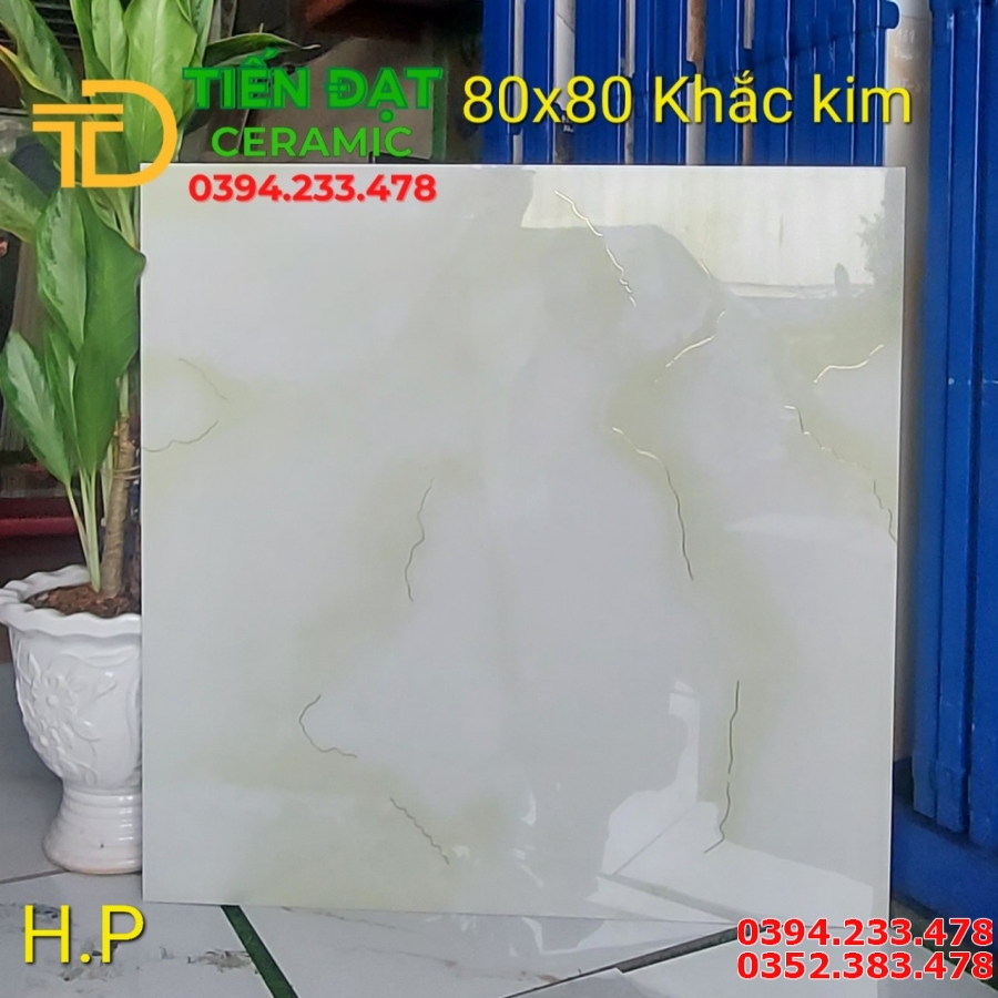 Gạch Bóng Kiếng 80x80 Khắc Kim Cao Cấp HCM