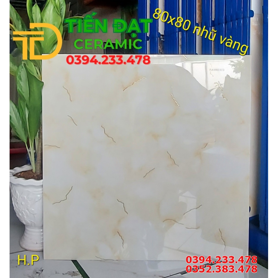 Gạch Bóng Kiếng 80x80 Khắc Kim Cao Cấp HCM