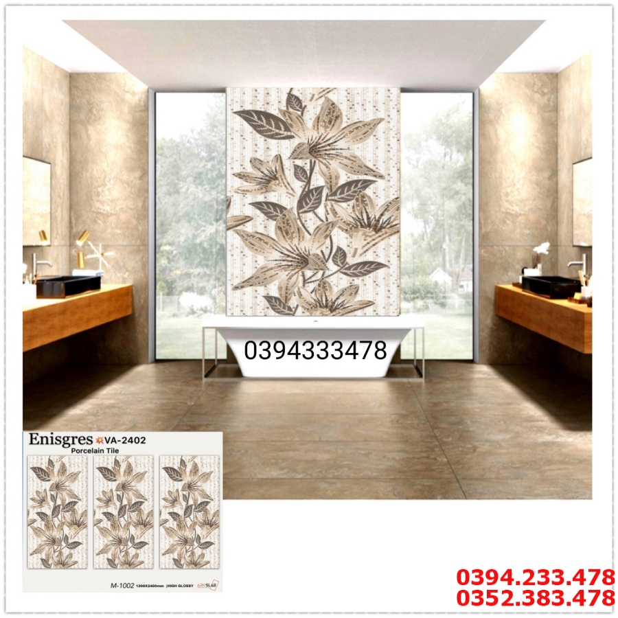 Gạch Khổ Lớn 120x240 Hoa Xanh Cao Cấp 