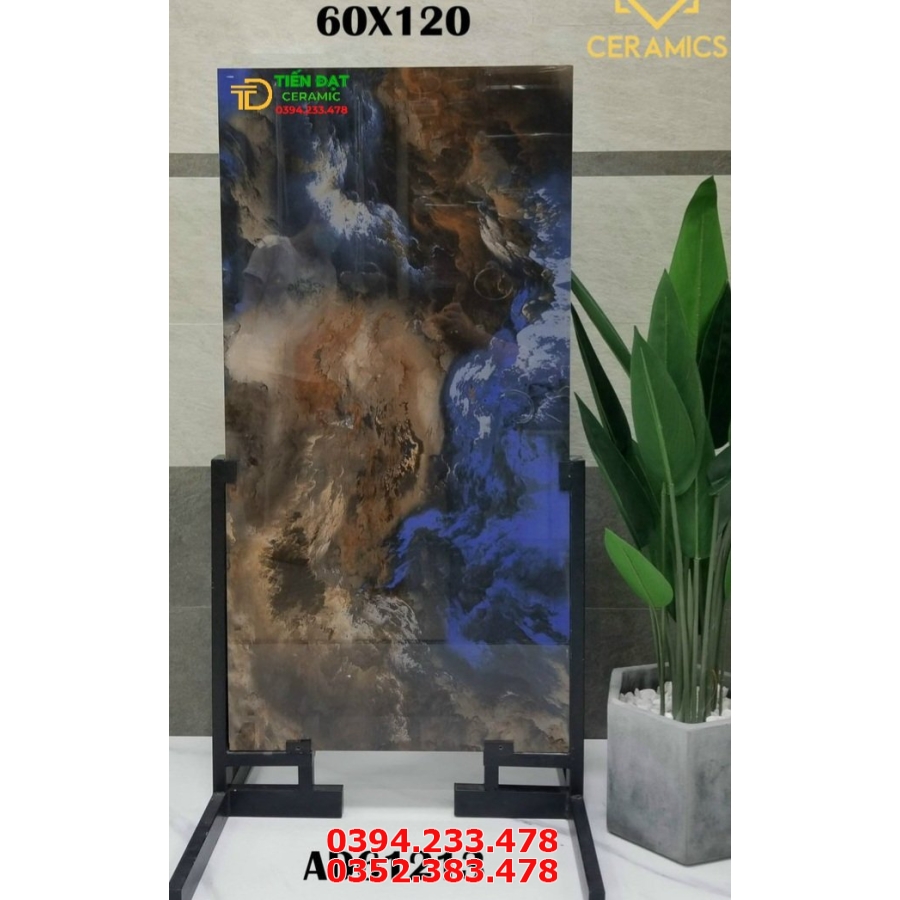 Gạch Trang Trí 60x120 Đen Vân Đá Ấn Độ 