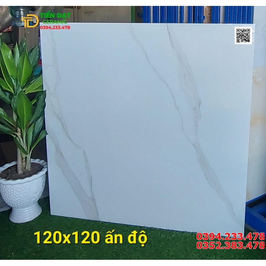 Tổng Kho Gạch Ấn Độ 120x120 Đen Vân Xanh 