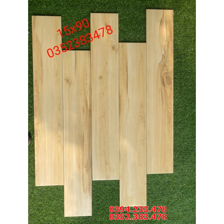Gạch Ốp Lát TQ 15x90 Vân Vàng Giả Gỗ