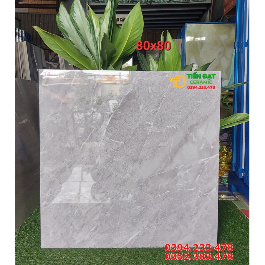 Gạch Lát Nền 80x80 Vân Xám Giả Đá Cao Cấp TQ