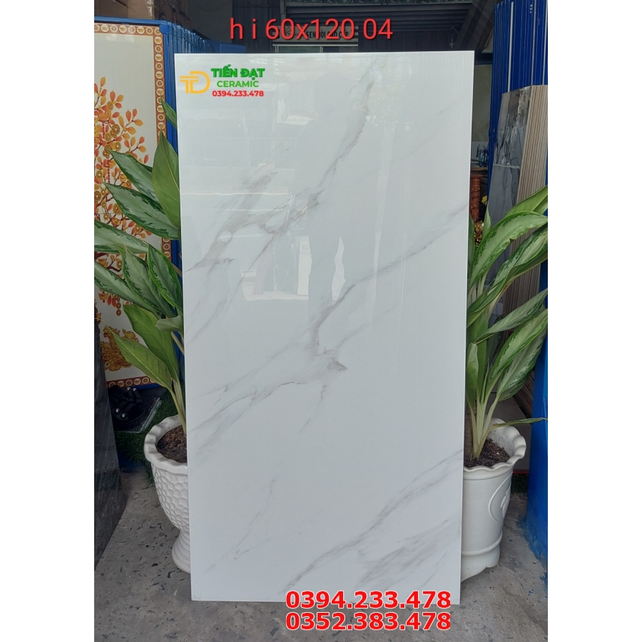 Gạch Ốp Tường 60x120 Trắng Vân Khói Cao Cấp 