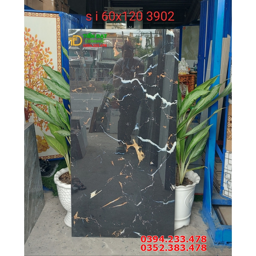 Gạch Ốp Tường 60x120 Trắng Vân Khói Bóng Kiếng