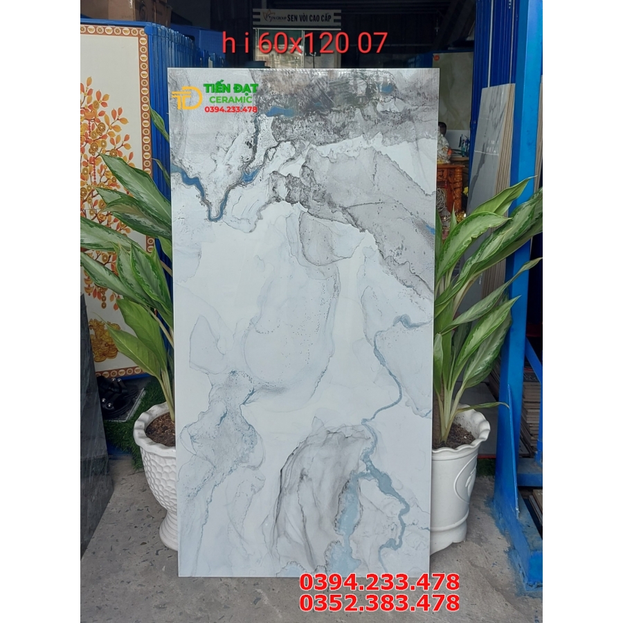 Gạch Ốp Tường 60x120 Trắng Vân Khói Cao Cấp 