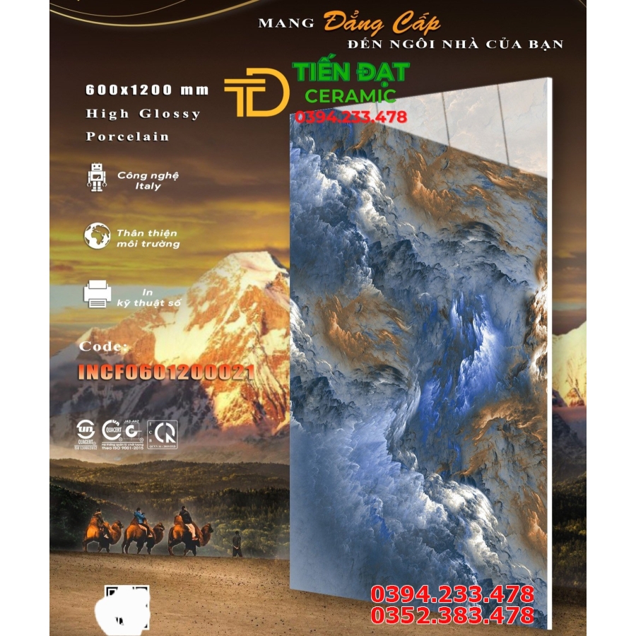 Gạch Lát Nền Phòng Khách 60x120 Vân Giả Đá Cao Cấp